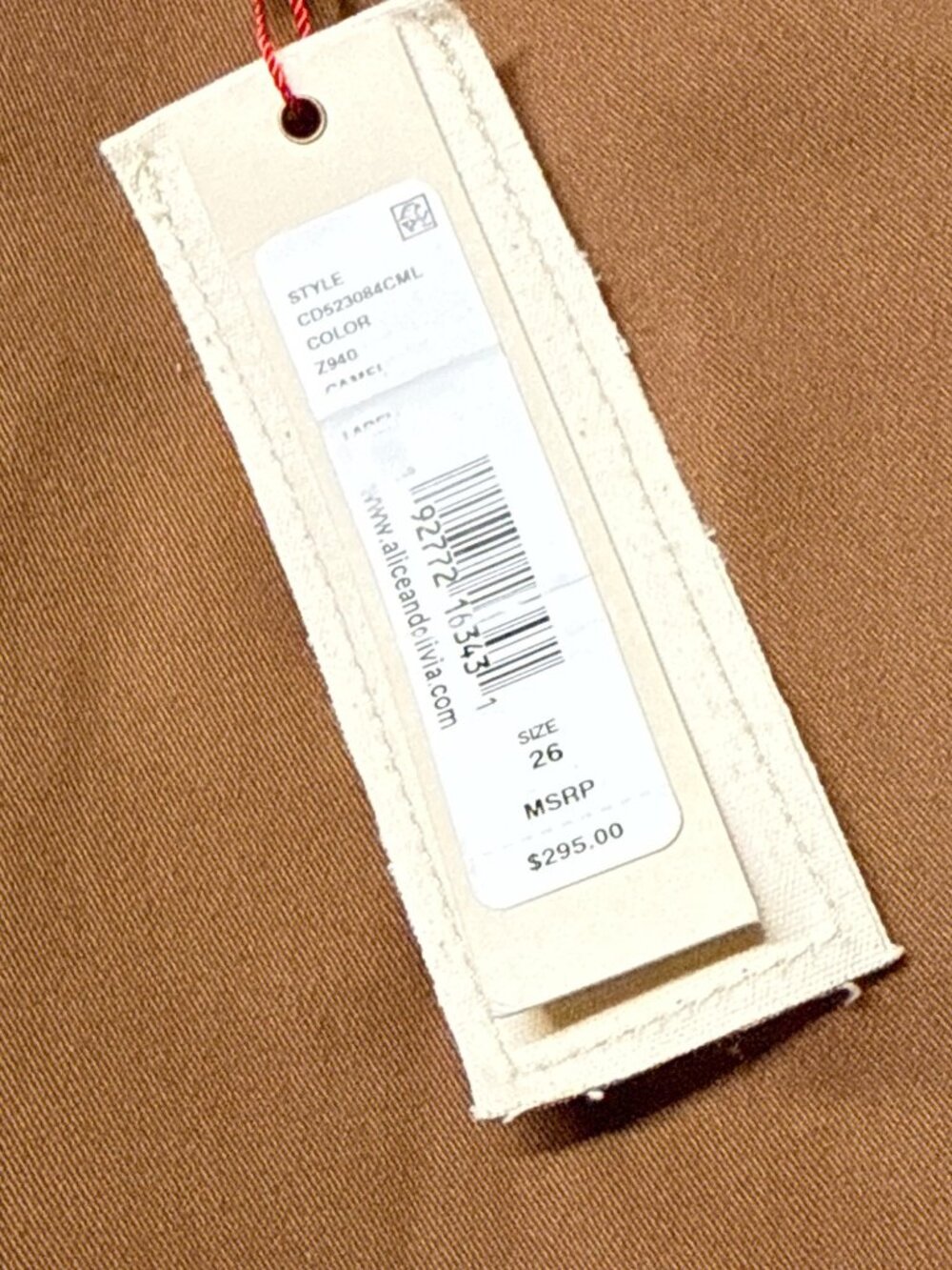 Alice + Olivia High-Waisted Paperbag Pants Trouser With Tie Belt Size 26 New NWT - Picture 2 of 7